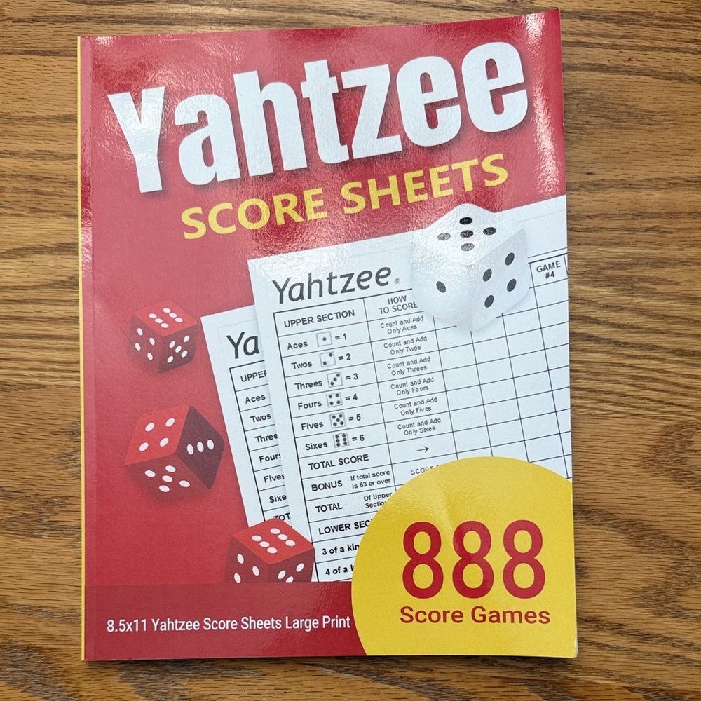 Yahtzee Large Print Score Sheets